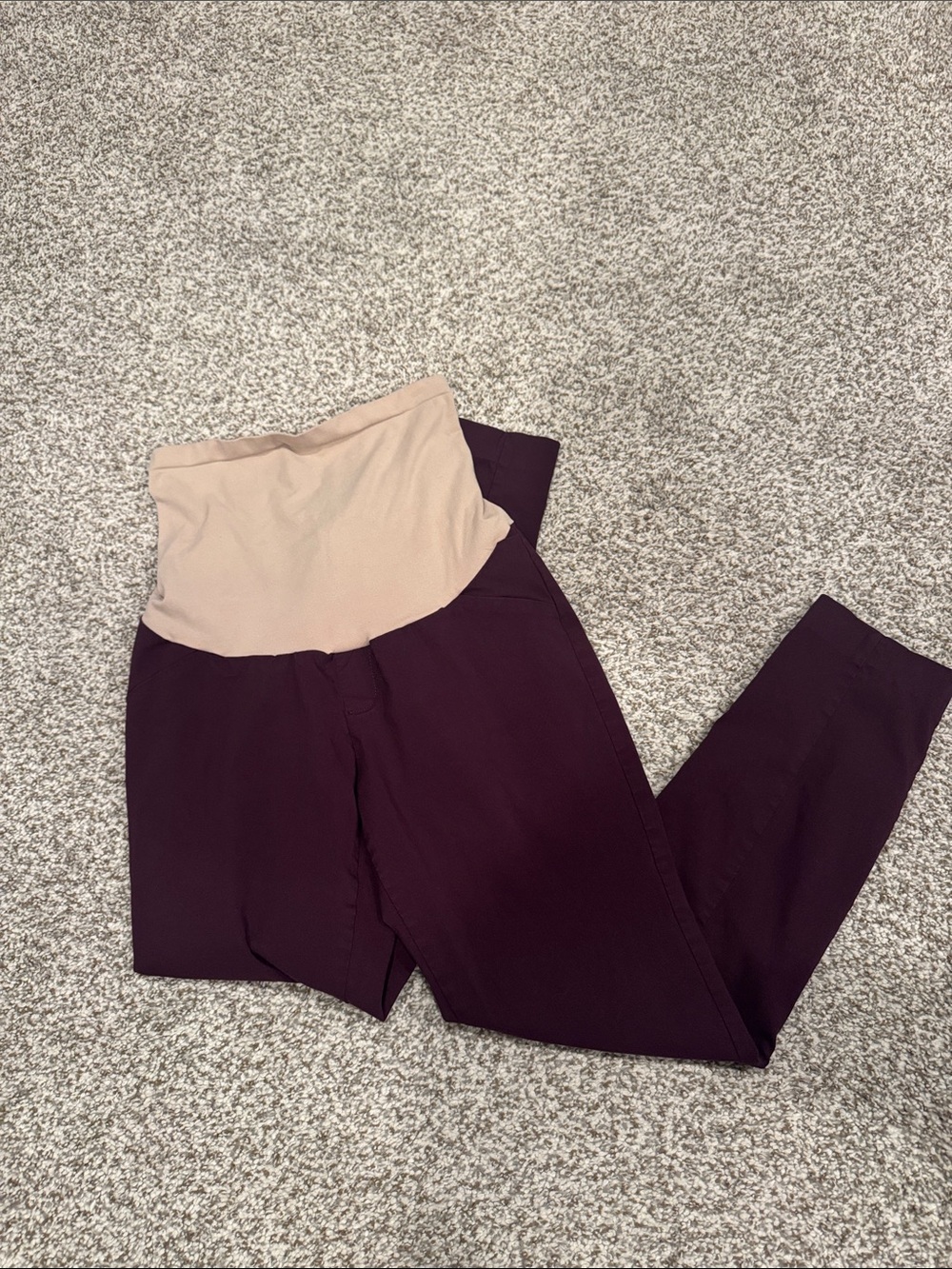 Motherhood Maroon Slacks with Nude Waistband